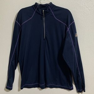 (T135) Page & Tuttle Men’s Sz Lg “Cool Swing” Blue Long Sleeve Logo PGA Like New